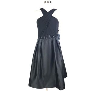 ADRIANNA PAPELL Jersey Mikado Party black dress